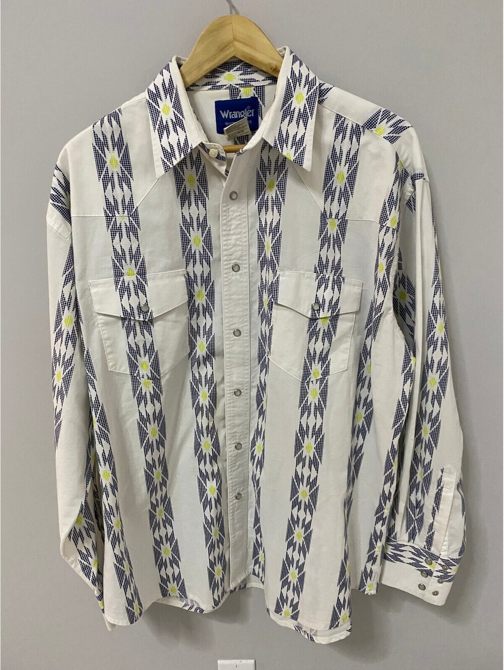 Wrangler Western Shirt Men's XL Cotton Long Sleeve Button-Up